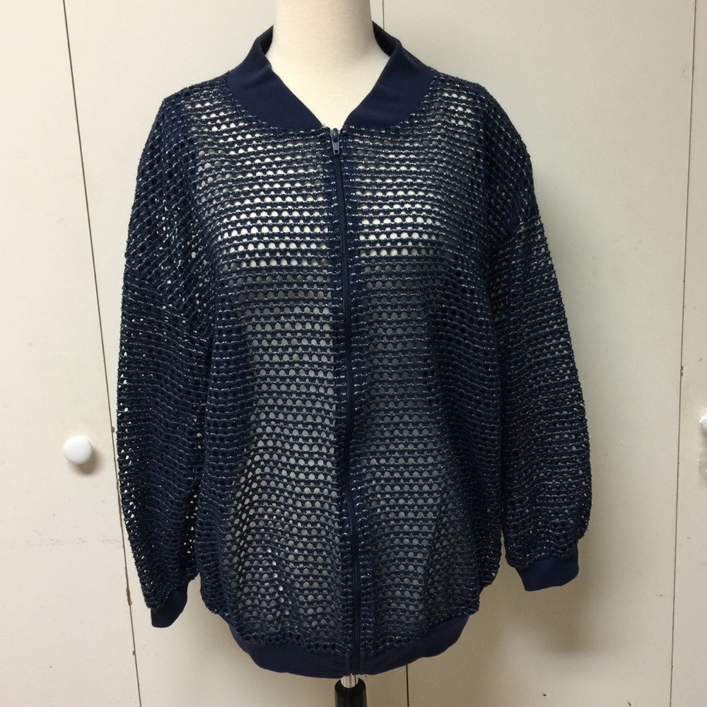 Vintage Navy Shimmer Net Jacket